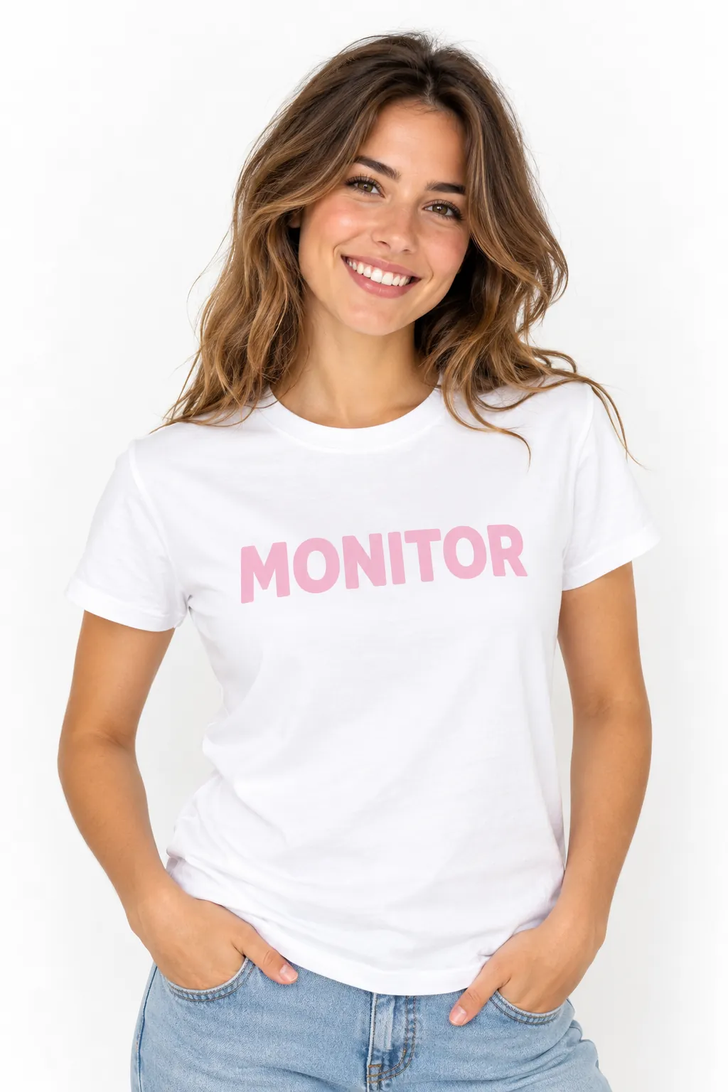 Juegalandia supervisor wearing a white and pink shirt at an event